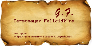 Gerstmayer Feliciána névjegykártya